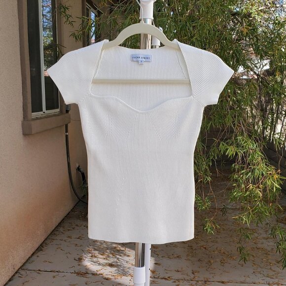 White ribbed knit top size XS/S - Picture 1 of 5